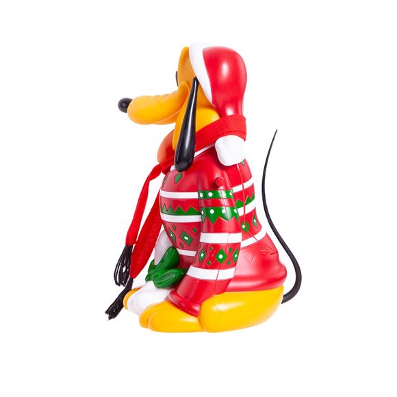 Disney Parks Pluto Christmas Popcorn Bucket Red Sweater Santa Hat Lanyard  littl - Picture 6 of 13